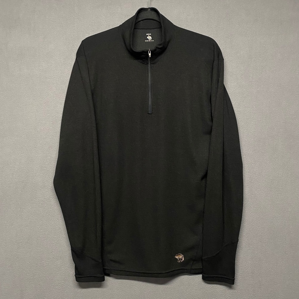 Mountain Hardwear Quarter Zip Pullover Base Layer Large Black Casual‎